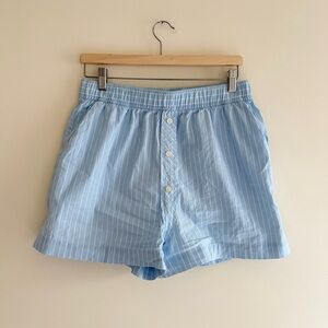 Reformation // Blue Striped Boxer Shorts